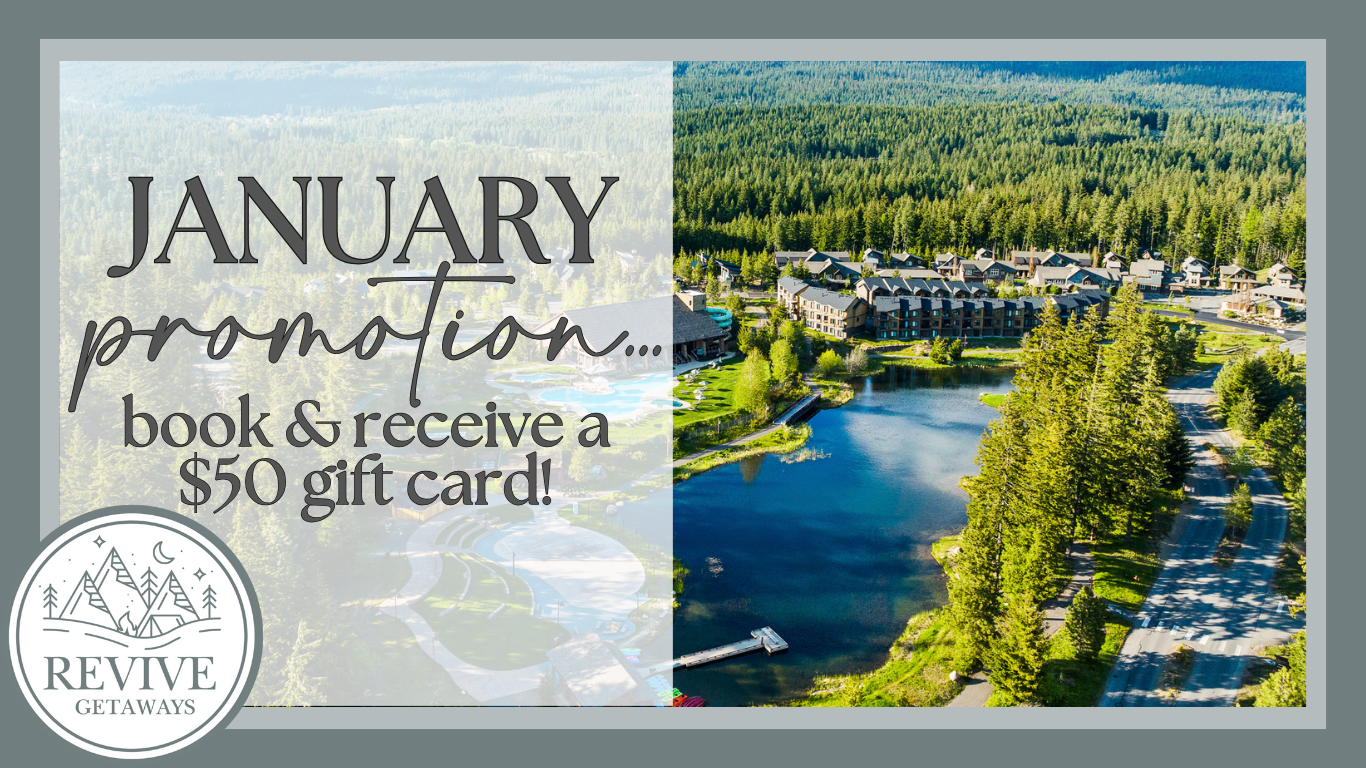 Start the New Year with a treat at Revive Getaways! When you book through our website in January at one of our luxurious condos at Suncadia Resort, you’ll receive a $50 gift card to enjoy at either the Glade Spring Spa or The Stovehouse restaurant. Here’s the best part...while you must book and pay in January, you can enjoy your getaway any time through April 30, 2025!